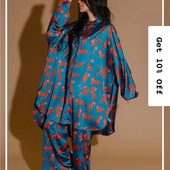 Lala Satin Playsuit in Wild Woman - Picture 5 of 7